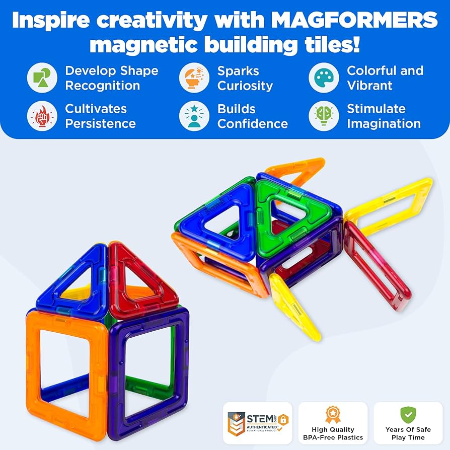 Magformers磁石ブロック Amazon.com: Magformers Designer 14 Pc Set - Magnetic Tiles
